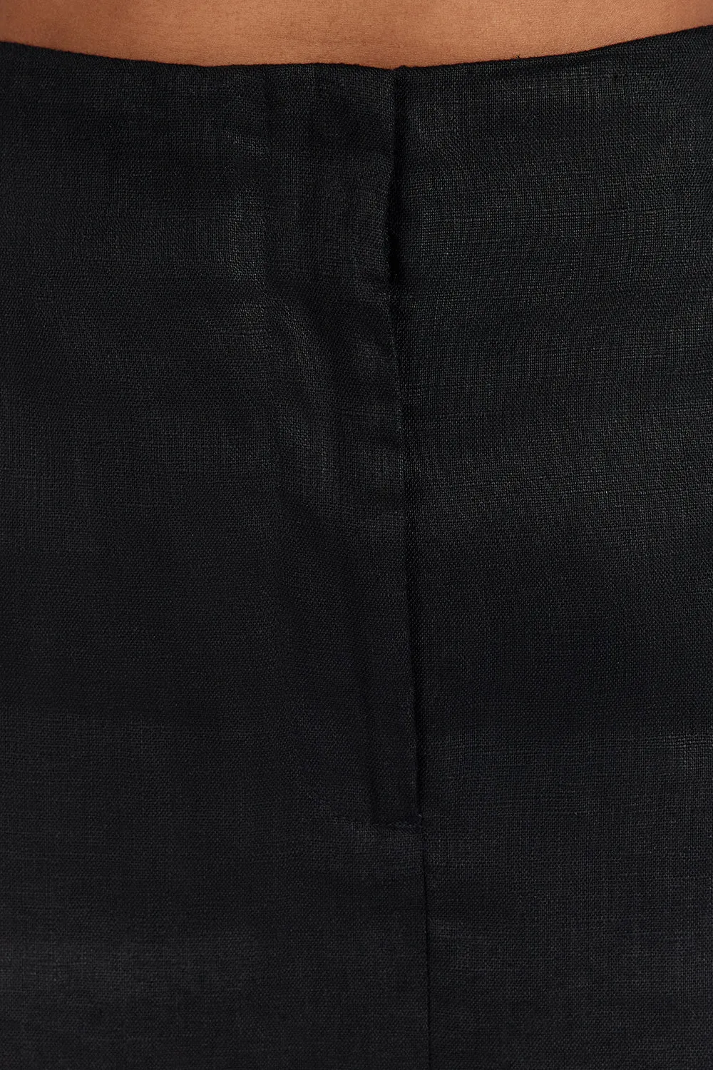BLOOM BLACK LINEN MINI SKIRT